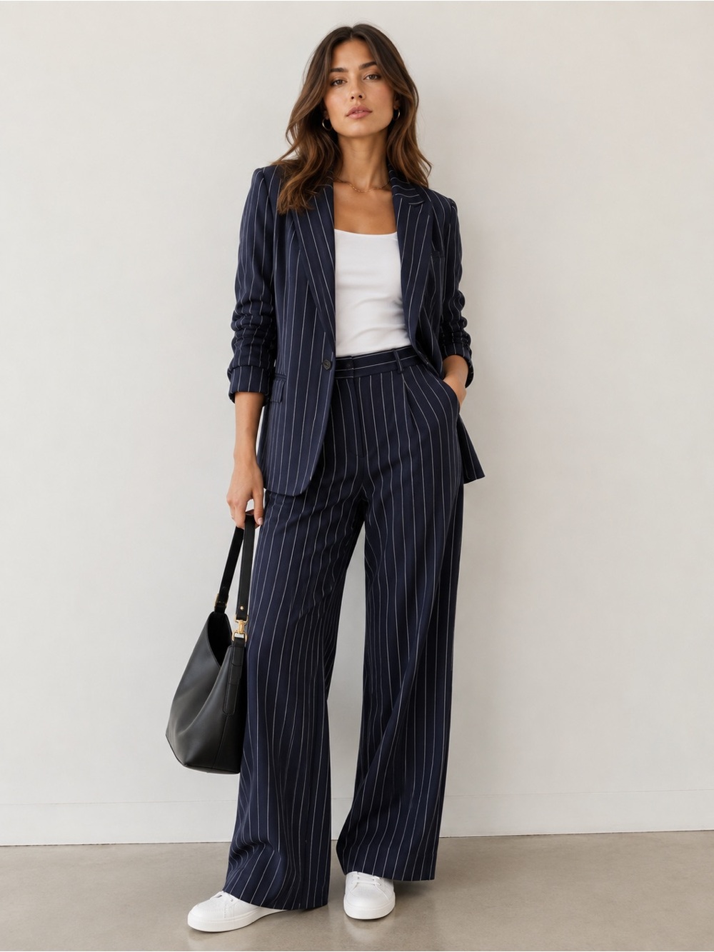 Lafayette 148 New York Navy Pinstripe Linen Blazer Women’s Size 10